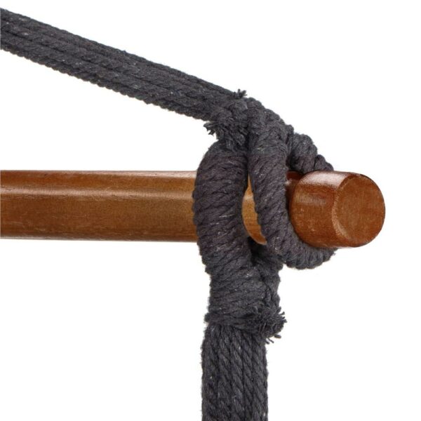 Függesztett hinta függőágy otthonra vagy kertre HM45, sötétszürke párnákkal, 130x100cm, 150kg - Image 9
