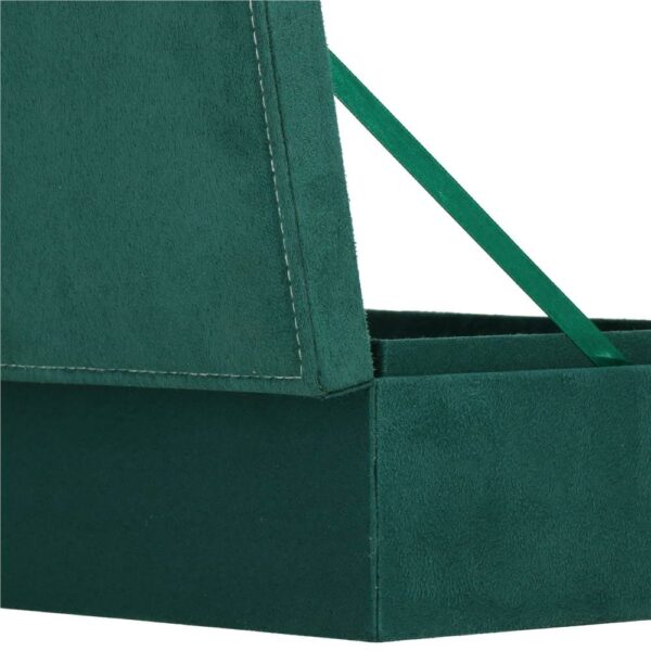Cutie depozitare si organizare bijuterii, velur, 27 x 19 x 10,5 cm, verde - Image 9