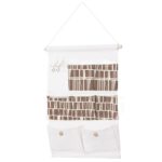 (DL) Organizator suspendat cu 7 buzunare din in, 68x38cm, alb