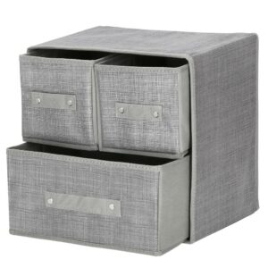 Organizator dulap tip lada cu 3 sertare, Sersimo, gri