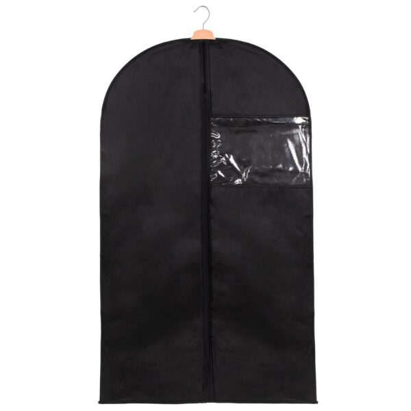 Set 5 huse transport haine, pe umeras, impermeabila cu fereastra, negru, 60x150 cm - Image 2