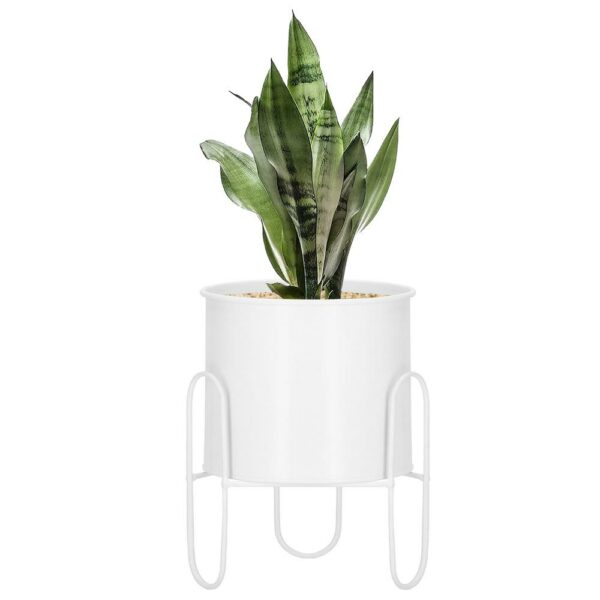 (DL) Suport ghiveci metalic alb GA165, inaltime 21cm - Image 2