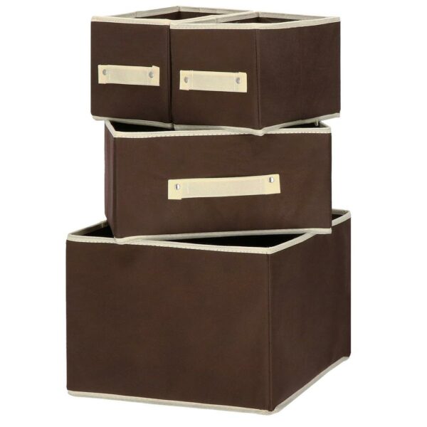 Organizator dulap tip lada cu 3 sertare, Sersimo, textil, maro si bej - Image 10