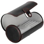 (DL) Tároló és rendszerező doboz óráknak és egyéb kiegészítőknek, MDF, ökobőr, 20x9cm, fekete