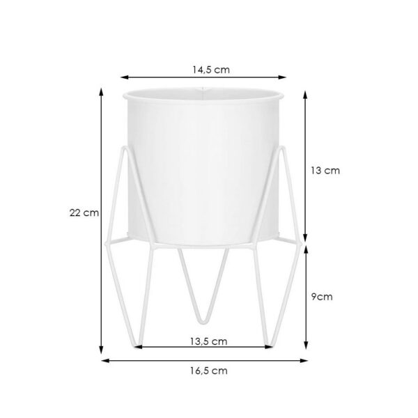 (DL) Suport ghiveci metalic alb GA163, inaltime 22cm - Image 4