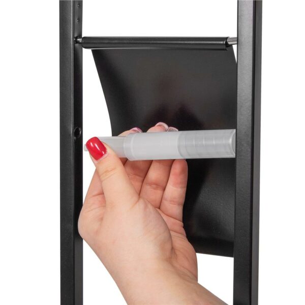 Stand cu perie WC si suport hartie igienica, metal si bambus, 74cm, negru - Image 10