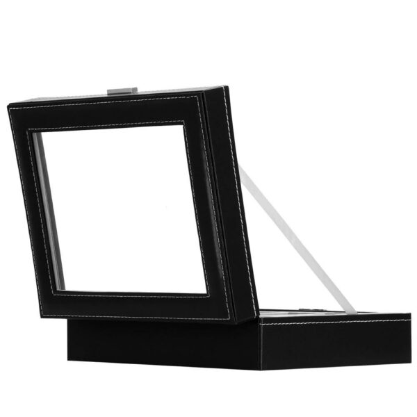 (DL) Óratároló és rendszerező doboz, MDF, ökobőr, 25x20x8cm, fekete belső szürke - Image 10