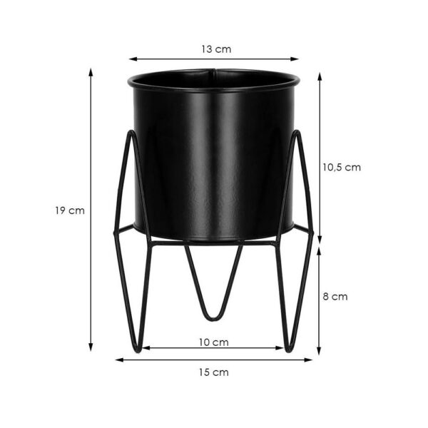 (DL) Suport ghiveci metalic negru GA162, inaltime 19cm - Image 4