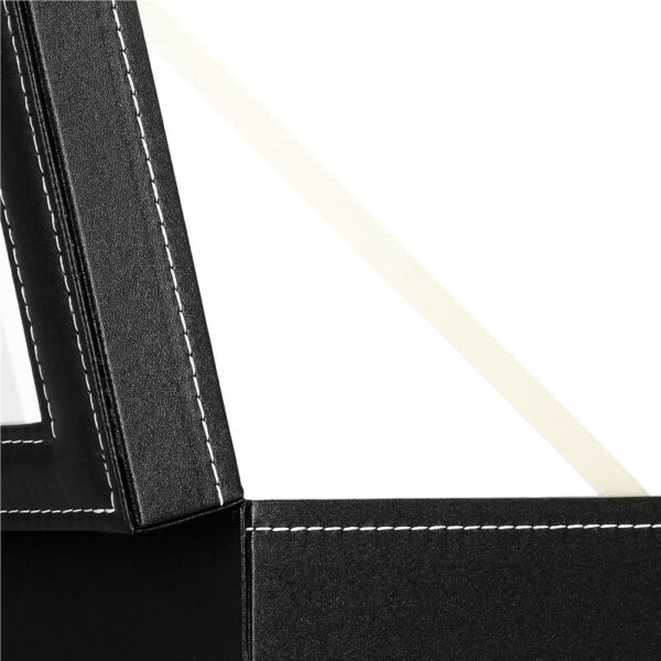 Óratároló és rendszerező doboz, MDF, ökobőr, 30x20x8cm, fekete krém belső - Image 12