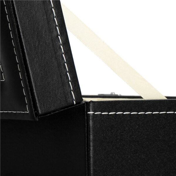 Óratároló és rendszerező doboz, MDF, ökobőr, 30x11x8cm, fekete - Image 13