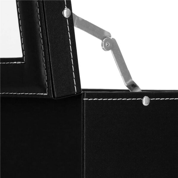 Cutie depozitare si organizare ceasuri si alte accesorii, MDF, piele ecologica, 30x20x13cm, negru - Image 14