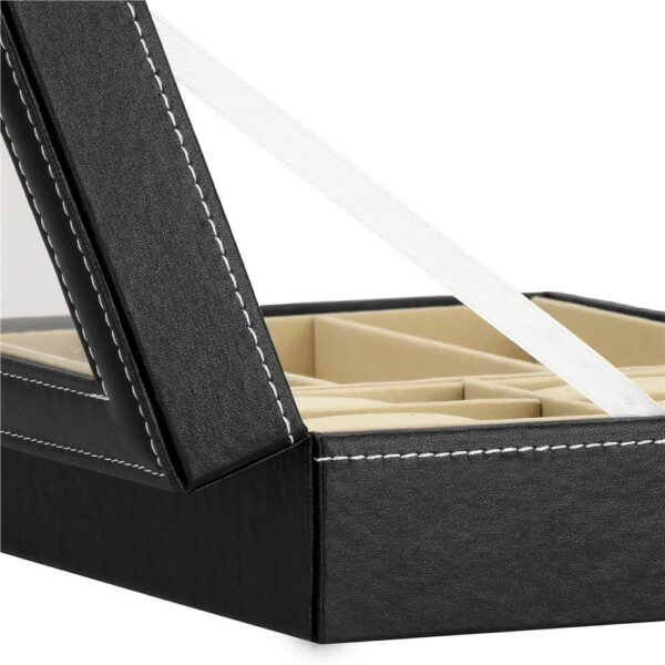 RESIGILAT: (DL) Cutie depozitare si organizare ceasuri si ochelari, MDF, piele ecologica, 33x20x8cm, negru - Image 18
