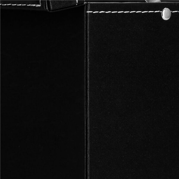 Cutie depozitare si organizare ceasuri si alte accesorii, MDF, piele ecologica, 30x20x13cm, negru - Image 15