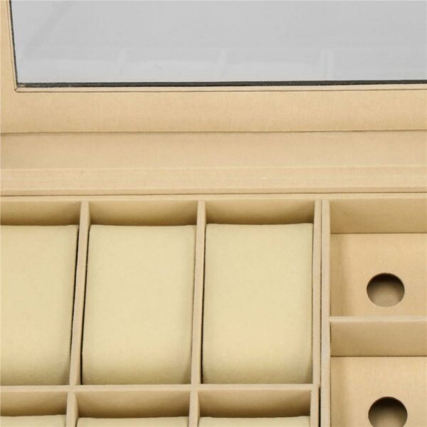 RESIGILAT: (DL) Cutie depozitare si organizare ceasuri si ochelari, MDF, piele ecologica, 33x20x8cm, negru - Image 19