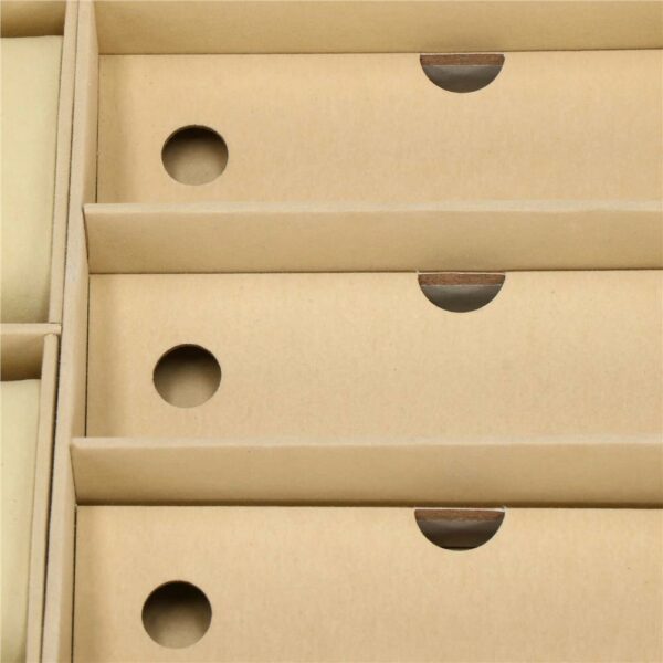 (DL) Cutie depozitare si organizare ceasuri si ochelari, MDF, piele ecologica, 33x20x8cm, negru - Image 19