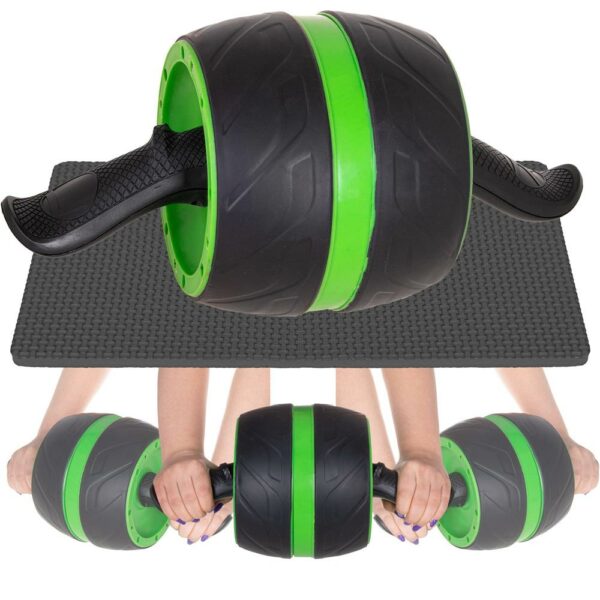 Hasizom erősítő roller habszivacs szőnyeggel, fekete zöld - Image 2