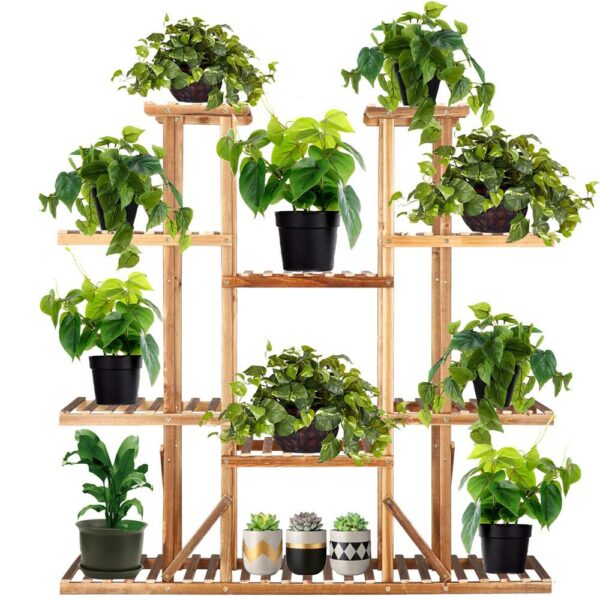 Stand de flori din lemn cu 15 etajere suport GA200, 119x120cm