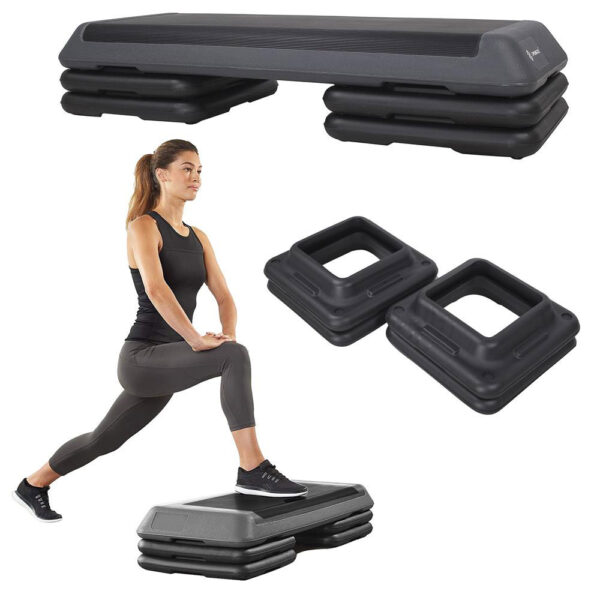 Professzionális aerob fitnesz step pad, 3 magassági szint, maximális terhelhetősége 350 kg - Image 2