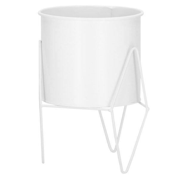(DL) Suport ghiveci metalic alb GA163, inaltime 22cm - Image 3