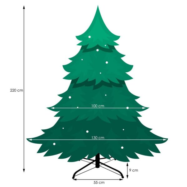 Mesterséges karácsonyfa Christmas Deluxe by Sersimo, Frost, vegyes 2D és 3D tűkkel, 220 cm - Image 2