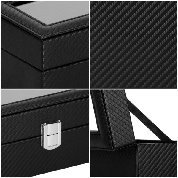 Óratároló és rendszerező doboz, MDF, ökobőr, 20,5x11x8 cm, kígyó fekete - Image 21