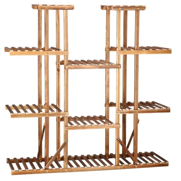 Stand de flori din lemn cu 15 etajere suport GA200, 119x120cm - Image 2