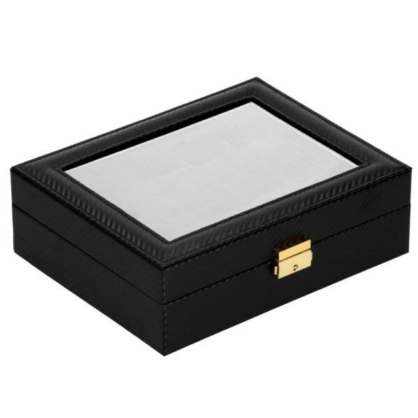 (DL) Óratároló és rendszerező doboz, MDF, ökobőr, 25x20x8cm, korom - Image 3
