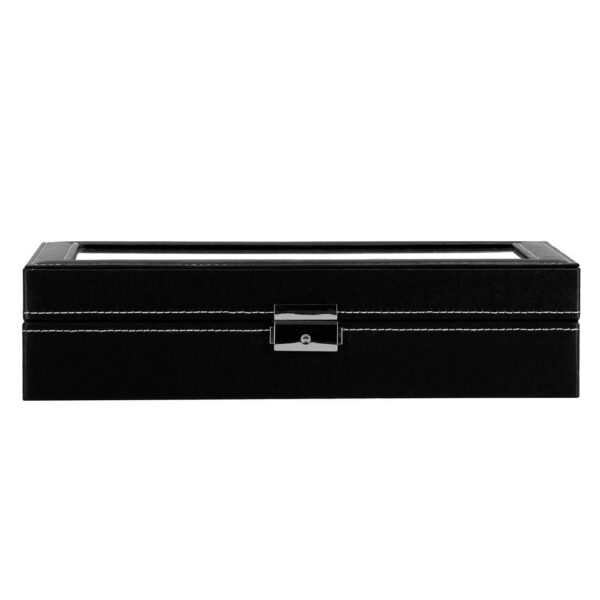 RESIGILAT: (DL) Cutie depozitare si organizare ceasuri si ochelari, MDF, piele ecologica, 33x20x8cm, negru - Image 6