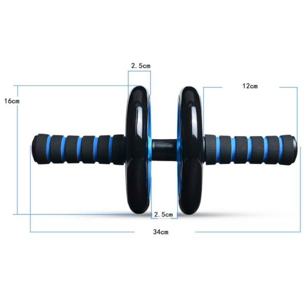 Aparat fitness tip roata pentru abdomene, negru albastru - Image 3