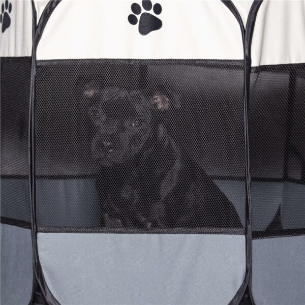Összecsukható kennel házi kedvenceknek, átmérője 73 cm, krémszürke - Image 4
