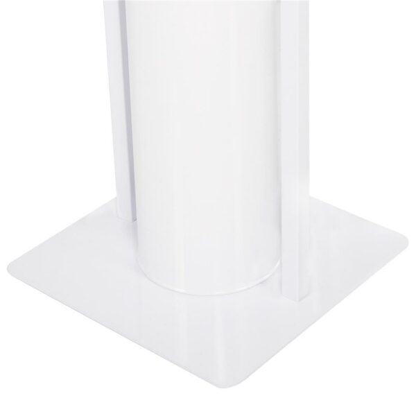 Stand cu perie WC si suport hartie igienica, metal si bambus, 74cm, alb - Image 4
