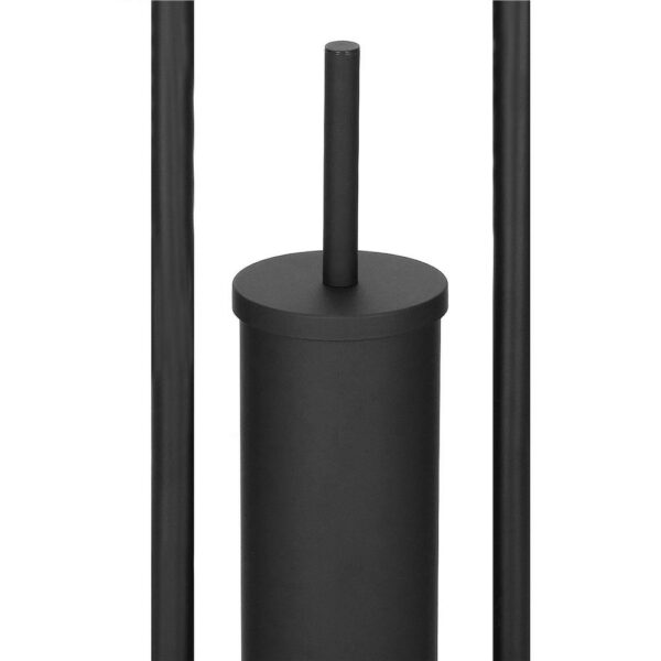 Stand cu perie WC si suport hartie igienica, metal, 80cm, negru mat - Image 5