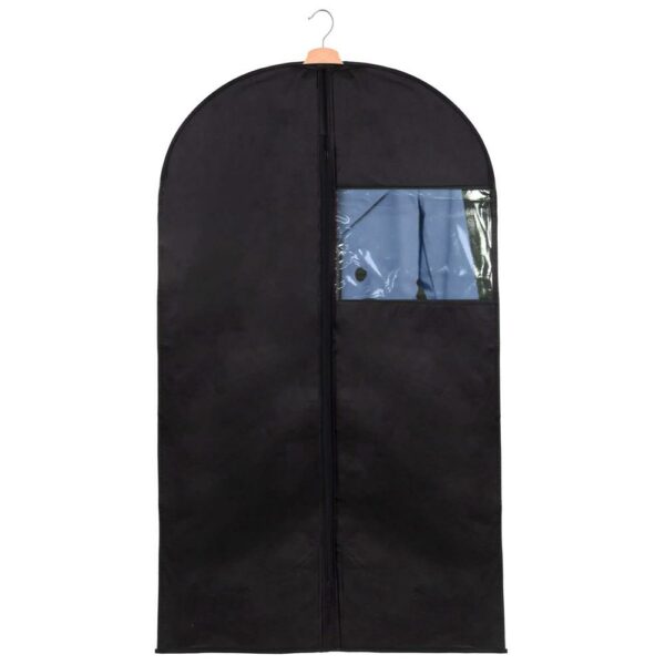 Set 5 huse transport haine, pe umeras, impermeabila cu fereastra, negru, 60x150 cm - Image 4