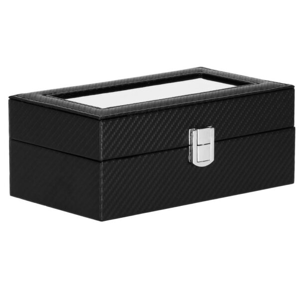 Óratároló és rendszerező doboz, MDF, ökobőr, 20,5x11x8 cm, kígyó fekete - Image 5