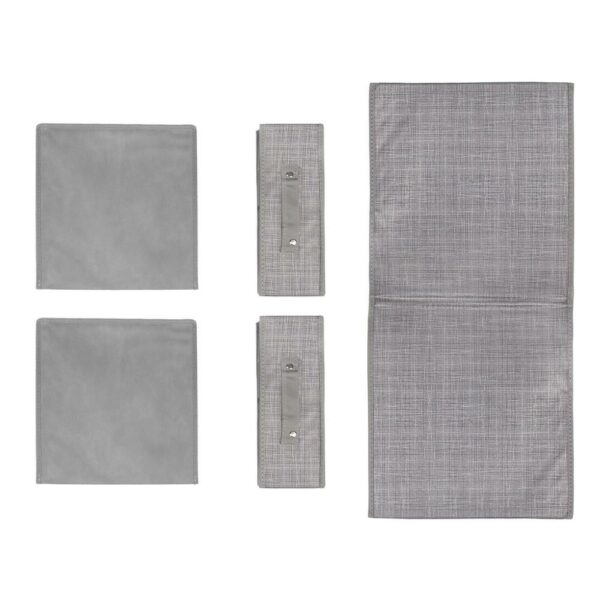 Organizator dulap tip lada cu 2 sertare, Sersimo, textil, gri - Image 5