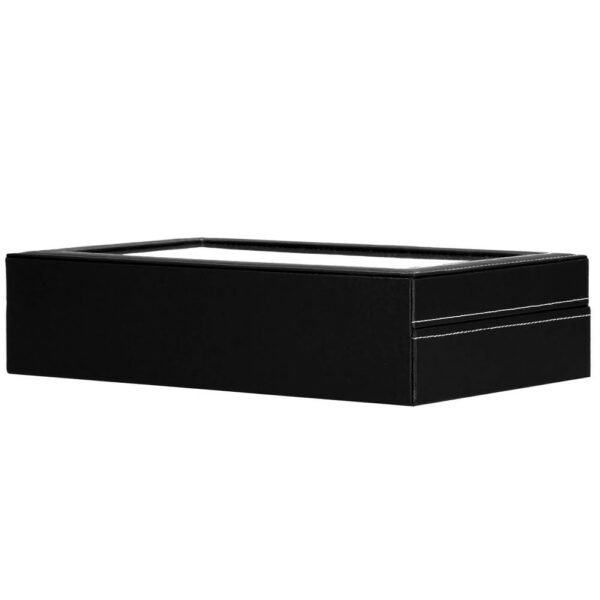 RESIGILAT: (DL) Cutie depozitare si organizare ceasuri si ochelari, MDF, piele ecologica, 33x20x8cm, negru - Image 9