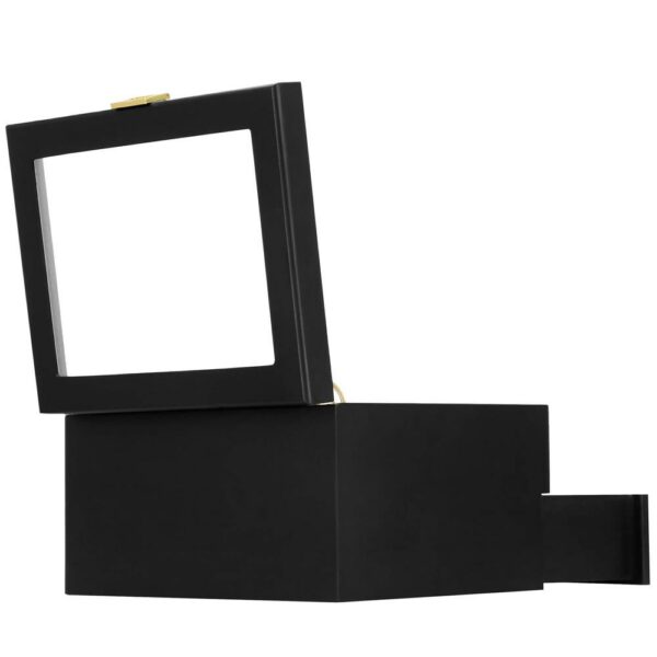(DL) Óratároló és rendszerező doboz, MDF, ökobőr, 29x21,5x16,5 cm, matt fekete - Image 6