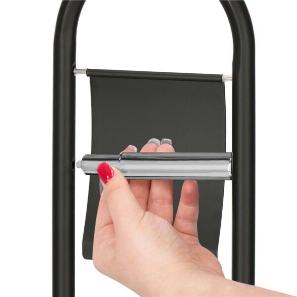 Stand cu perie WC si suport hartie igienica, metal, 80cm, negru mat - Image 7