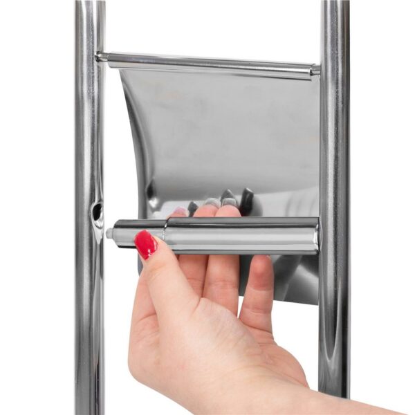 Stand cu perie WC si suport hartie igienica, inox, 80cm, argintiu cromat - Image 7