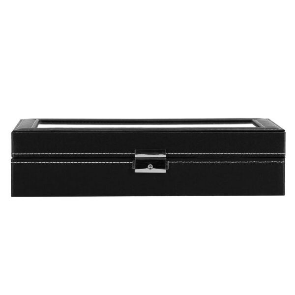 RESIGILAT: (DL) Cutie depozitare si organizare ceasuri si ochelari, MDF, piele ecologica, 33x20x8cm, negru - Image 10
