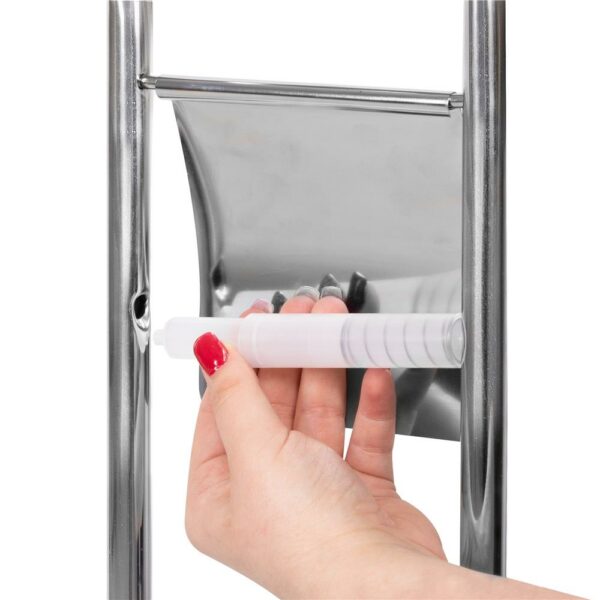 Stand cu perie WC si suport hartie igienica, inox, 72cm, argintiu - Image 7