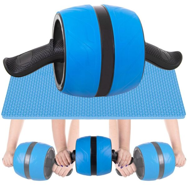 Hasizom erősítő roller habszivacs szőnyeggel, kék fekete - Image 9