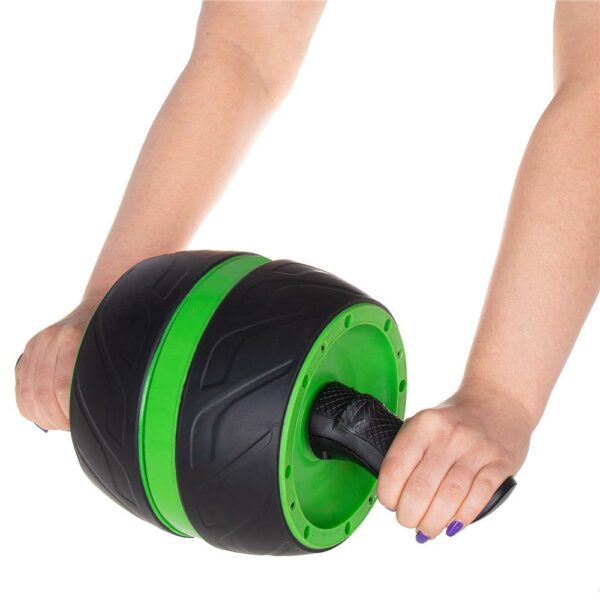 Hasizom erősítő roller habszivacs szőnyeggel, fekete zöld - Image 8