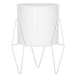 (DL) Suport ghiveci metalic alb GA163, inaltime 22cm