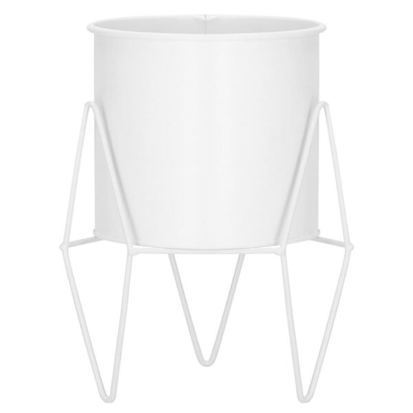 (DL) Suport ghiveci metalic alb GA163, inaltime 22cm