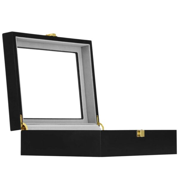 (DL) Cutie depozitare si organizare ceasuri, MDF, piele ecologica, 26,5x20x8cm, negru - Image 8