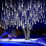 (DL) Karácsonyi fényfüzér, 8 cső, 30 cm, 144 LED, meteorhullás hatás, fehér