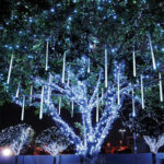 Karácsonyi fényfüzér, 10 cső, 50 cm, 480 LED, meteorhullás hatás, fehér