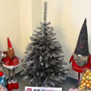 Brad artificial Christmas Deluxe by Sersimo, Silver, argintiu lucios, 150cm