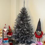 Brad artificial Christmas Deluxe by Sersimo, Silver, argintiu lucios, 200cm